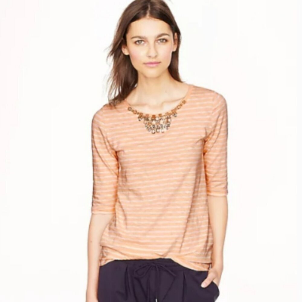 J.Crew Jeweled painters tee in stripe size XS